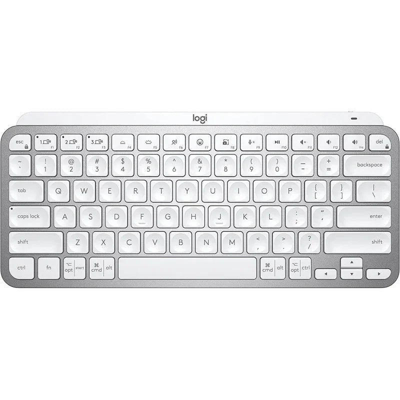 Logitech MX Keys Mini Minimalist Wireless Illuminated Keyboard, Compact, Bluetooth, Backlit, USB-C, Compatible With Apple MacOS, IOS, Windows, Linux, Android, Metal Build - Pale Gray - eBuy UAE